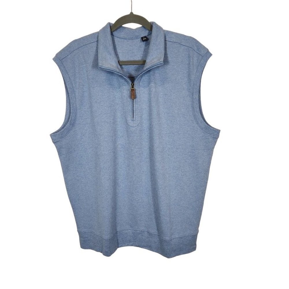 New Heritage Quarter Zip Pullover Vest‎ in Blue Size Large